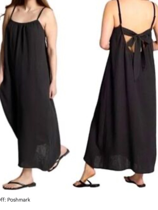 Sol Angeles Dresses & Skirts - NWT XL/XXL Sol Angeles cotton gauze black dress - ties in back summer vibes